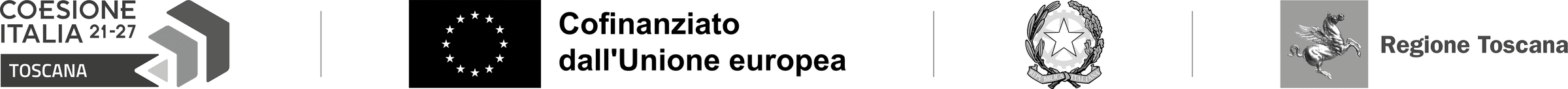 Coesione Italia 21-27 Toscana, Cofinanziato dall'Unione europea, Repubblica Italiana, Regione Toscana